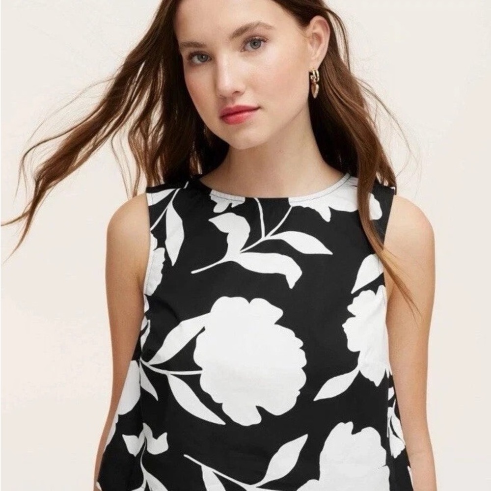 Kate Spade x Target Classic Rose Black/White Shell Tank Top Size XXS or 0-2
